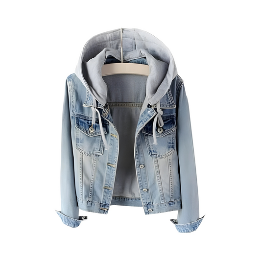 Zolfinx Women's Casual Detachable Hoodie Denim Jacket