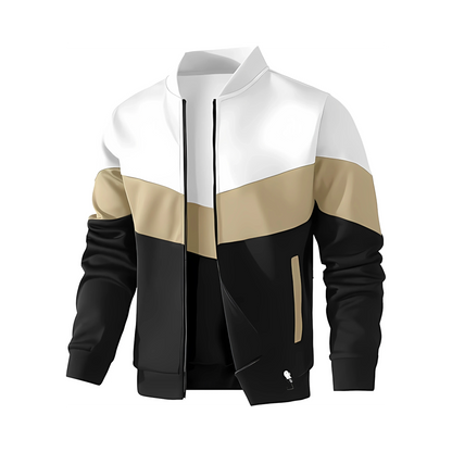Zolfinx Men's Lightweight Jacket Casual Bomber Jacket Color Block Varsity Coat