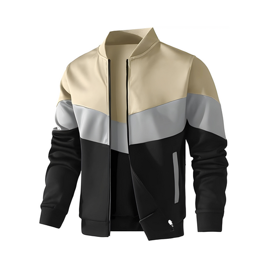 Zolfinx Men's Lightweight Jacket Casual Bomber Jacket Color Block Varsity Coat